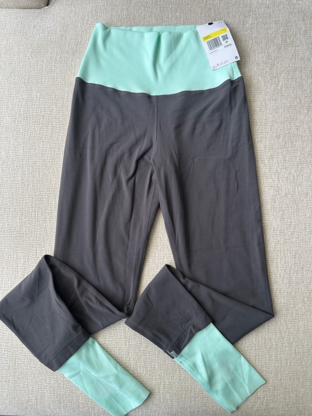 Nike Mint & Charcoal Colorblock Yoga Leggings